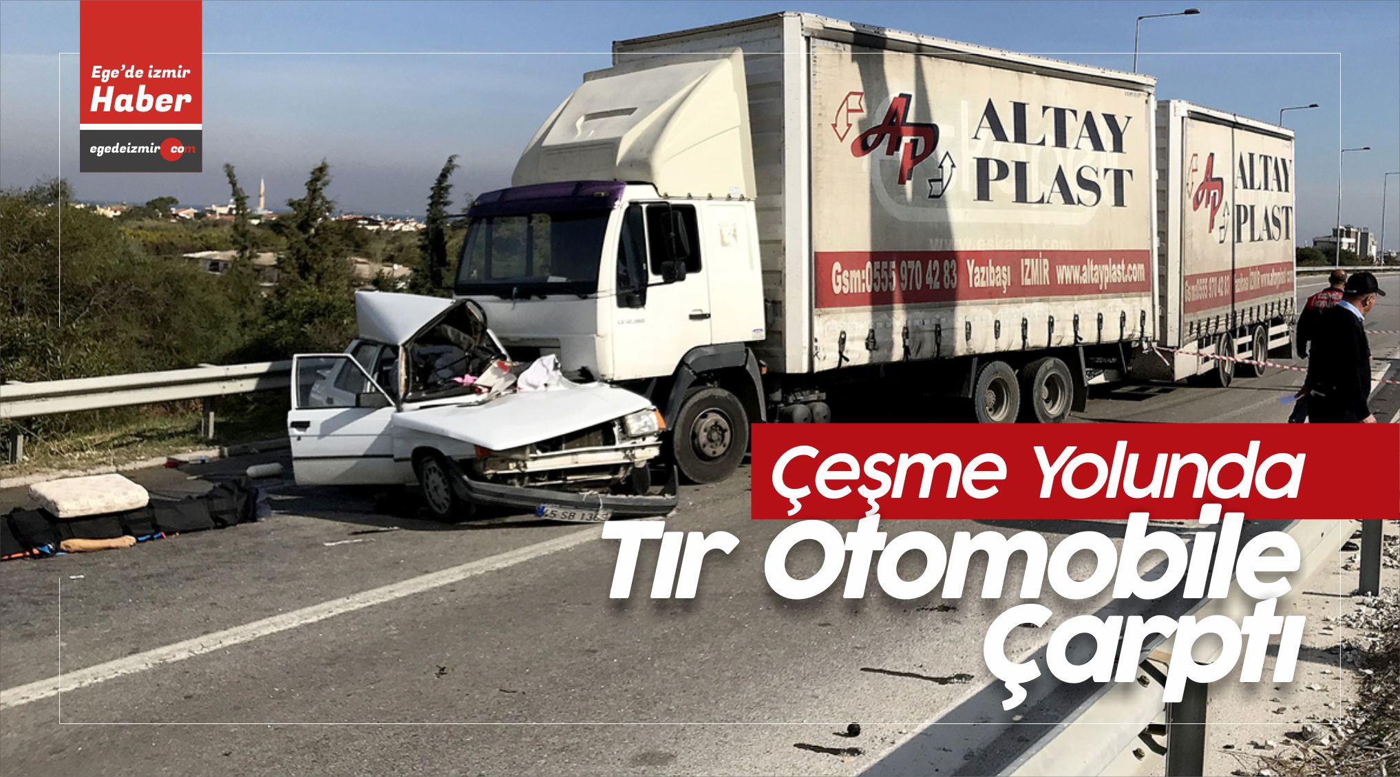 Tır Otomobile Çarptı