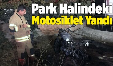 Karşıyaka’da Park Halindeki Motosiklet Yandı
