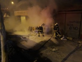 Takla atan otomobil alev alev yandı