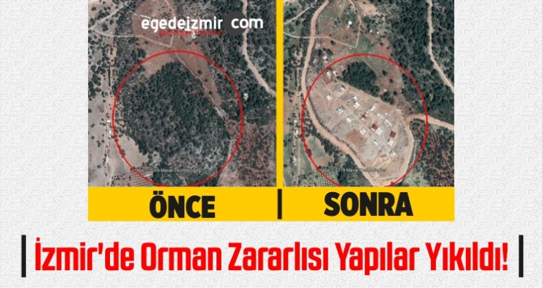 İzmir’de Orman Zararlısı Yapılar Yıkıldı!