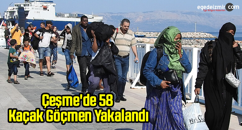 Çeşme’de 58 Kaçak Göçmen Yakalandı