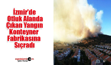 İzmir’de Otluk Alanda Çıkan Yangın Fabrikaya Sıçradı