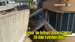 İzmir’de istinat Duvarı Çöktü! 28 Aile Evinden Oldu