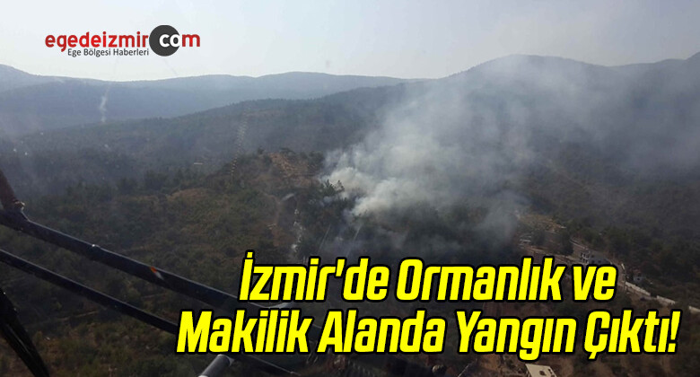 İzmir’de Ormanlık ve Makilik Alanda Yangın Çıktı!