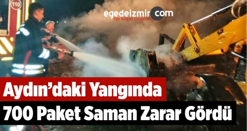 Aydın’daki Yangında 700 Paket Saman Zarar Gördü