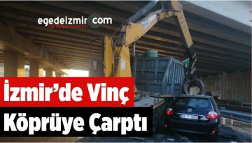 Vinç Köprüye Çarptı: 2 Yaralı