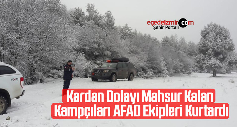 Kardan Dolayı Mahsur Kalan Kampçıları AFAD Ekipleri Kurtardı