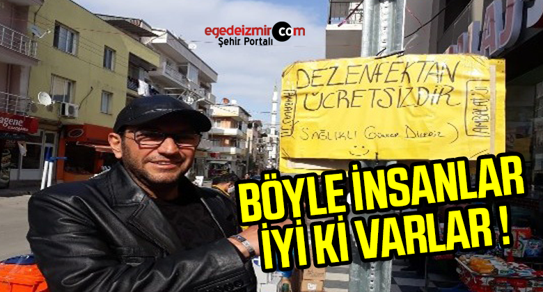 İzmir’de cadde üzerine ücretsiz el dezenfektanı koydular