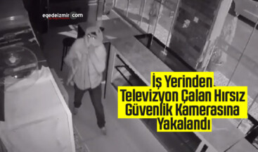 İş Yerinden Televizyon Çalan Hırsız Güvenlik Kamerasına Yakalandı
