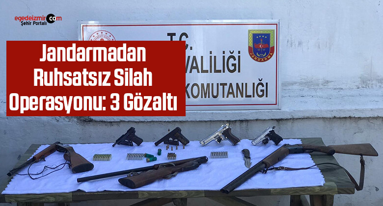 Jandarmadan Ruhsatsız Silah Operasyonu: 3 Gözaltı