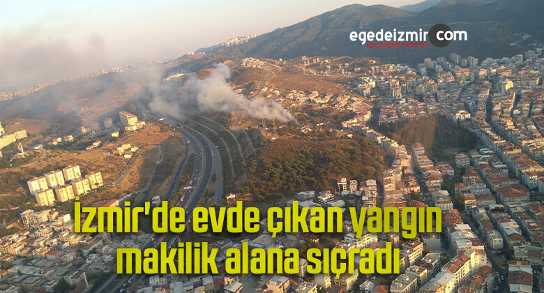 İzmir’de evde çıkan yangın makilik alana sıçradı