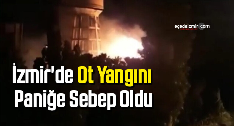 İzmir’de ot yangını paniğe sebep oldu