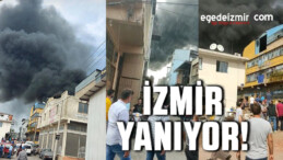 İzmir Karabağlar Mobilyacılar Sitesi’nde polyester fabrikasında büyük yangın