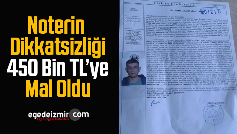 noterin dikkatsizliği