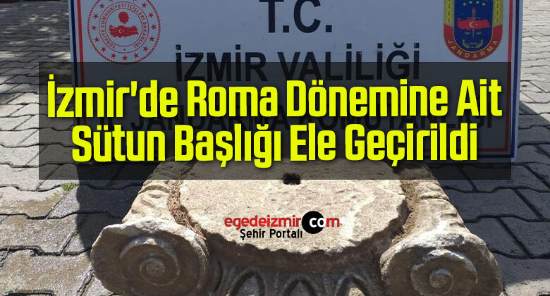 İzmir’de Roma Dönemine Ait Sütun Başlığı Ele Geçirildi