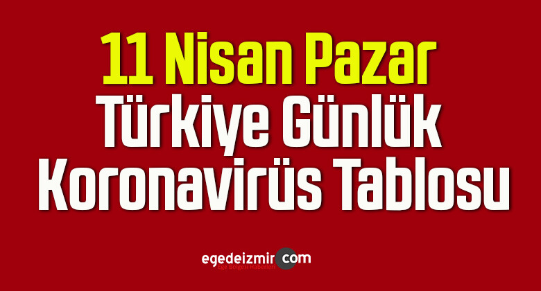 11 Nisan Pazar Türkiye Günlük Koronavirüs Tablosu