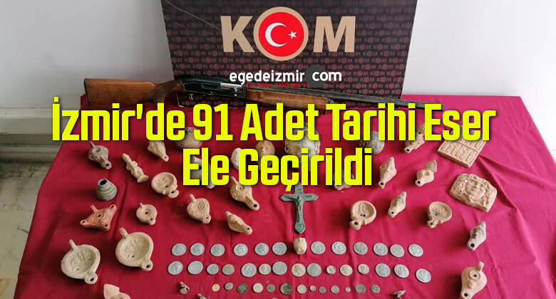 İzmir’de Operasyonda 91 Adet Tarihi Eser Ele Geçirildi
