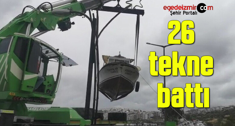 İzmir’i fırtına vurdu: 26 tekne battı