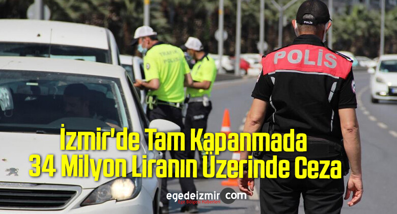 İzmir’de Tam Kapanma Kurallarına Uymayanlara 34 Milyon Liranın Üzerinde Ceza