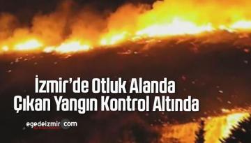İzmir’de Otluk Alanda Çıkan Yangın Kontrol Altında