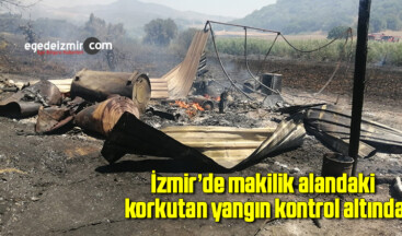 İzmir’de makilik alandaki korkutan yangın kontrol altında