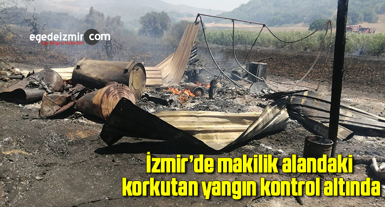 İzmir’de makilik alandaki korkutan yangın kontrol altında