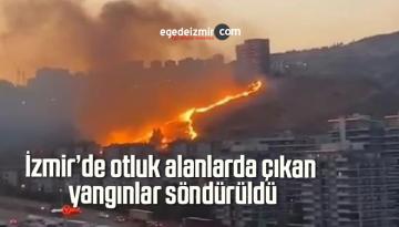 İzmir’de otluk alanlarda çıkan yangınlar söndürüldü