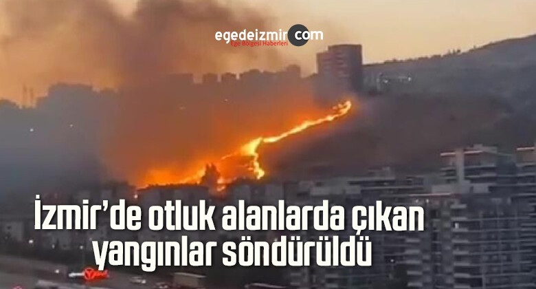İzmir’de otluk alanlarda çıkan yangınlar söndürüldü