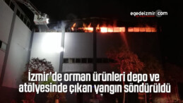 İzmir’de orman ürünleri depo ve atölyesinde çıkan yangın söndürüldü