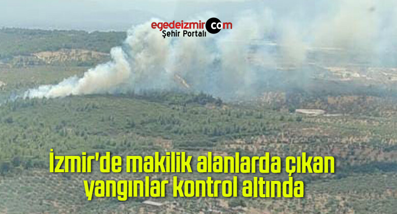 İzmir’de makilik alanlarda çıkan yangınlar kontrol altında