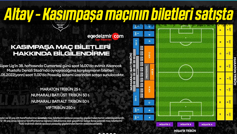 Altay – Kasımpaşa maçının biletleri satışta