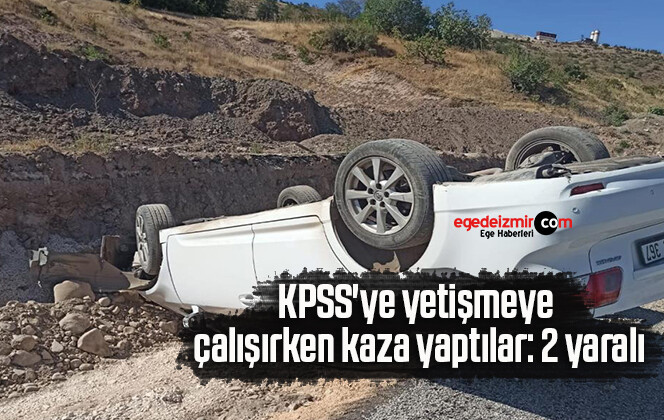 KPSS’ye yetişmeye çalışırken kaza yaptılar: 2 yaralı