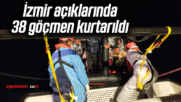 İzmir açıklarında 38 göçmen kurtarıldı