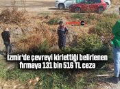 İzmir’de çevreyi kirlettiği belirlenen firmaya 131 bin 516 TL ceza