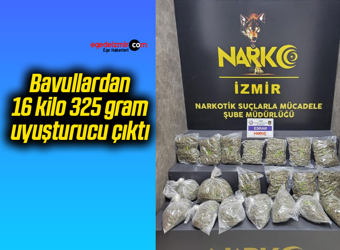 Bavullardan 16 kilo 325 gram uyuşturucu çıktı