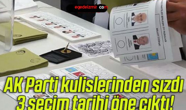 AK Parti kulislerinden sızdı 3 seçim tarihi öne çıktı!