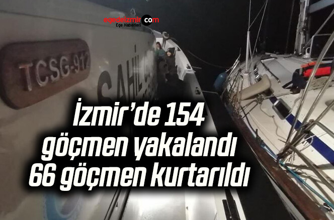 İzmir’de 154 göçmen yakalandı, 66 göçmen kurtarıldı