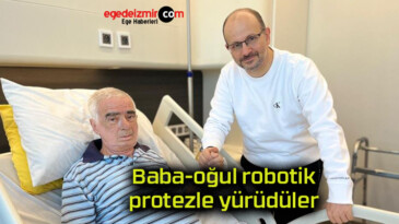 Baba-oğul robotik protezle yürüdüler