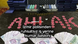 İzmir polisinden ruhsatsız iş yerine kumar baskını