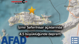 İzmir Seferihisar açıklarında 4,5 büyüklüğünde deprem