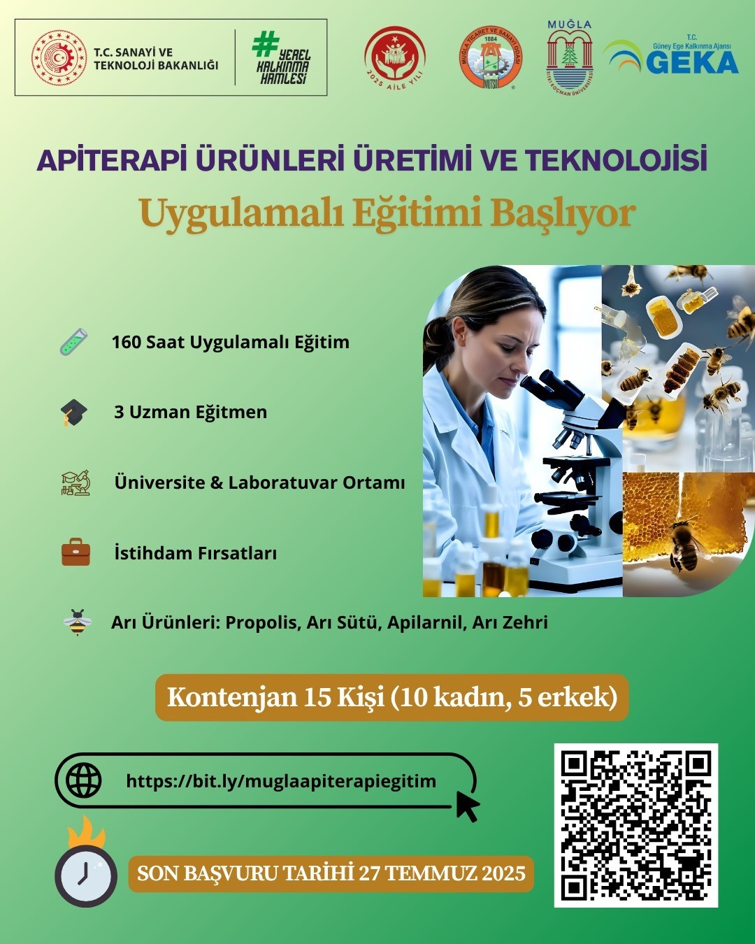 MUĞLA'DA APİTERAPİ EĞİTİMİ BAŞLIYOR