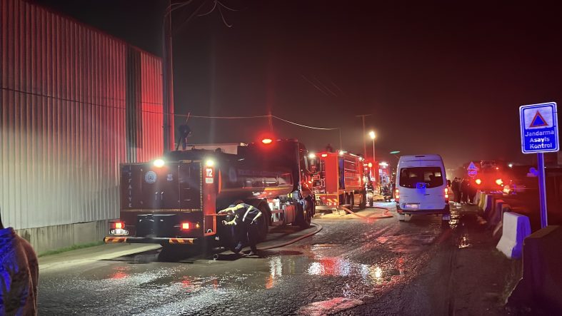 KOCAELİ'DE GERİ DÖNÜŞÜM DEPOSUNDA YANGIN: 1 YARALI