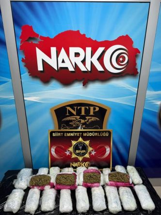 SİİRT'TE 9 KİLO 700 GRAM ESRAR ELE GEÇİRİLDİ