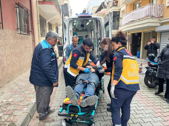 KLİMA MOTORU YERİNDEN ÇIKTI, İŞÇİ YERE ÇAKILDI