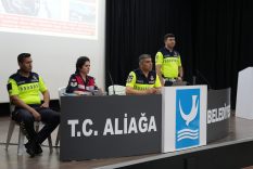 ALİAĞA'DA GÜVENLİ SÜRÜŞ VE ŞİDDETLE MÜCADELE SEMİNERİ