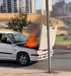SİİRT'TE SEYİR HALİNDEKİ OTOMOBİL ALEV ALDI, YANGINI BELEDİYE OTOBÜS ŞOFÖRÜ SÖNDÜRDÜ